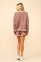 Checker Frill Ruffle Sweater and Shorts Set-Set-Blue B-S-WALNUT-Urbanheer