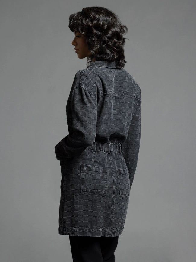 Checkered Pattern Dress - Adoria Dress BLACK-Dress-Weekend Los Angeles-XS-BLACK-Urbanheer