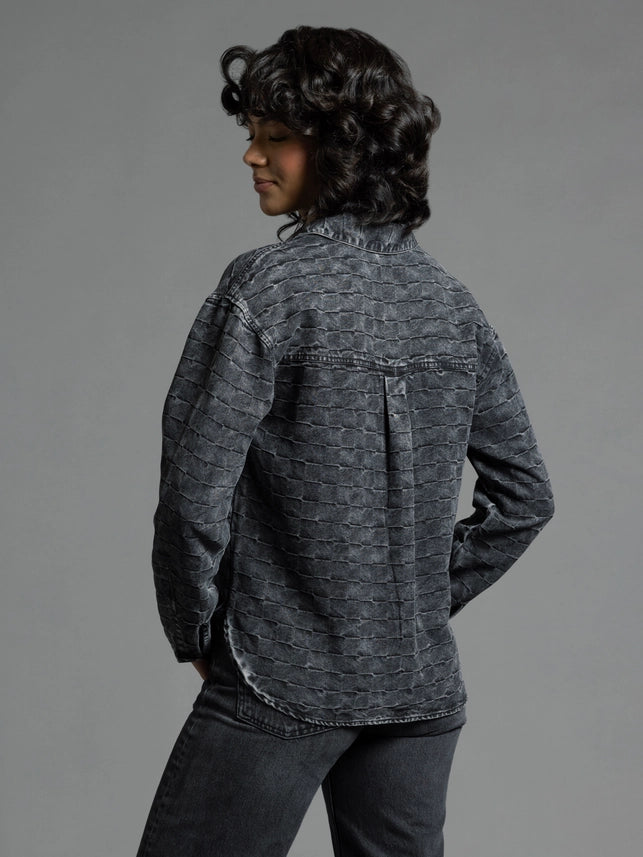 Checkered Pattern Shirt - Adoria Shirt BLACK-Shirt-Weekend Los Angeles-XS-BLACK-Urbanheer