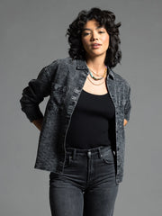 Checkered Pattern Shirt - Adoria Shirt BLACK-Shirt-Weekend Los Angeles-XS-BLACK-Urbanheer