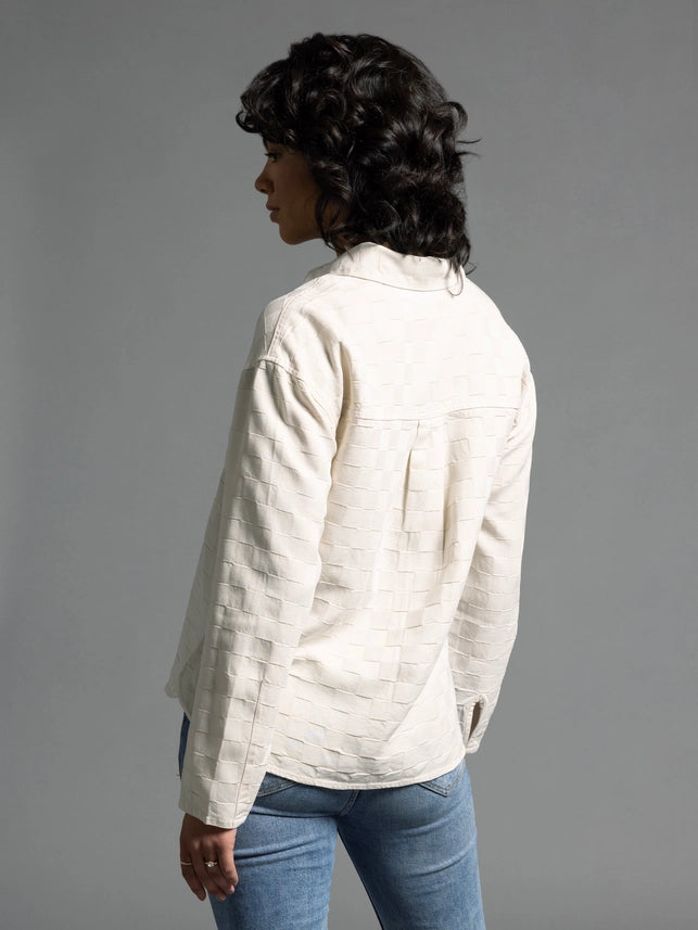 Checkered Pattern Shirt - Adoria Shirt CREME-Shirt-Weekend Los Angeles-XS-CREME-Urbanheer