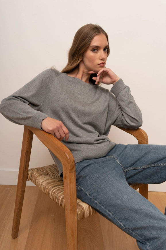 Chelsea Sweater Grey-Sweater-Bel Cashmere S.C.-S-grey-Urbanheer