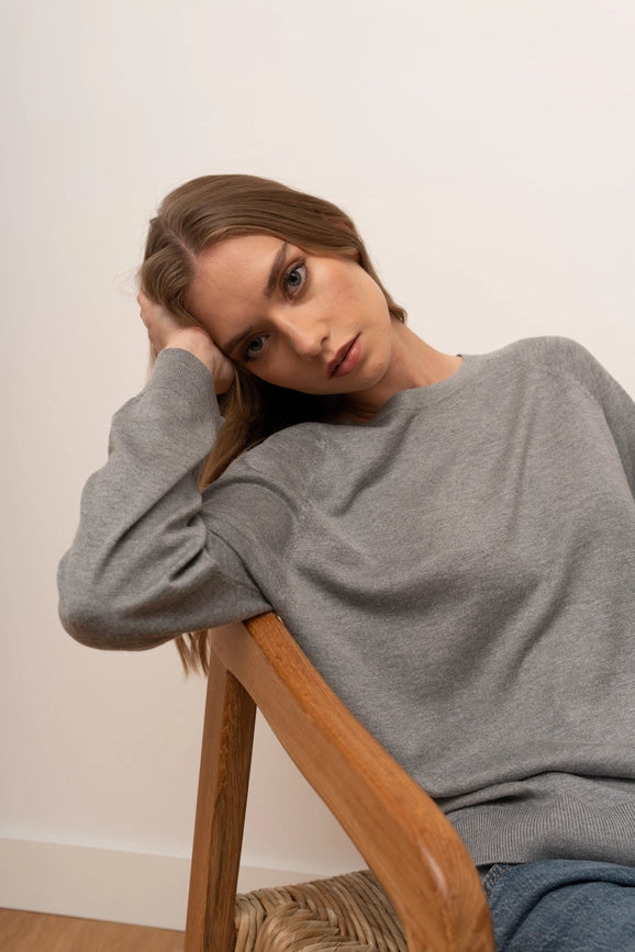 Chelsea Sweater Grey-Sweater-Bel Cashmere S.C.-S-grey-Urbanheer