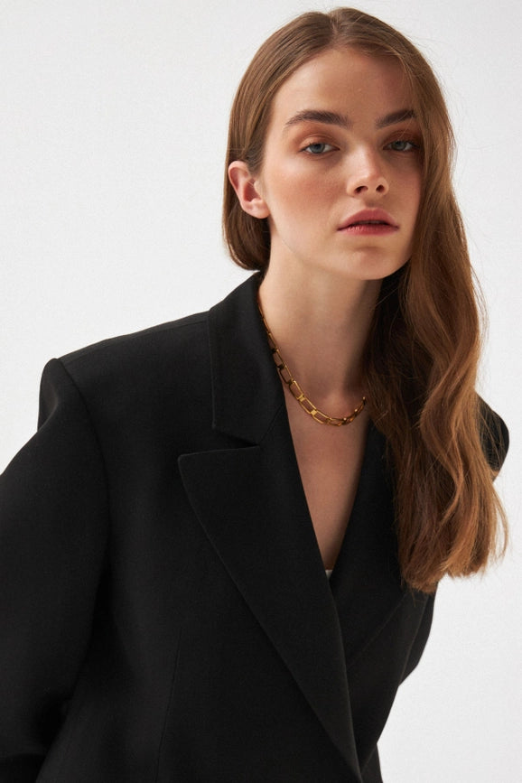 Chérie Coat Siyah-Coat-Le Cle-XS-Siyah-Urbanheer