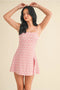 Cherry Gingham Print A-Line Mini Dress-Dress-KIMBERLY C-S-Cherry Gingham-Urbanheer