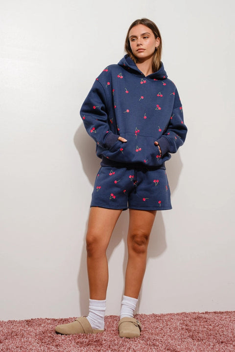 Cherry Hoodie Sweatshirt-Sweartshirt-Pretty Garbage-S-NAVY-Urbanheer