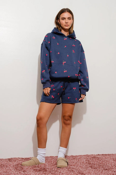 Cherry Hoodie Sweatshirt-Sweartshirt-Pretty Garbage-S-NAVY-Urbanheer