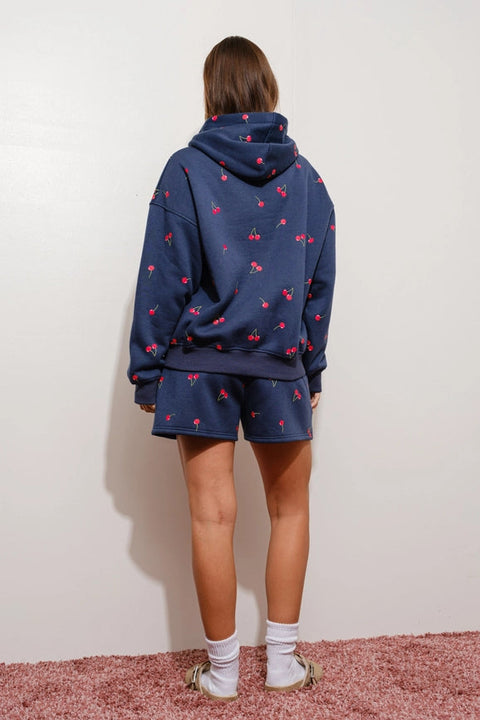 Cherry Hoodie Sweatshirt-Sweartshirt-Pretty Garbage-S-NAVY-Urbanheer