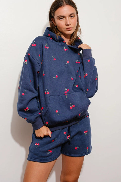 Cherry Hoodie Sweatshirt-Sweartshirt-Pretty Garbage-S-NAVY-Urbanheer