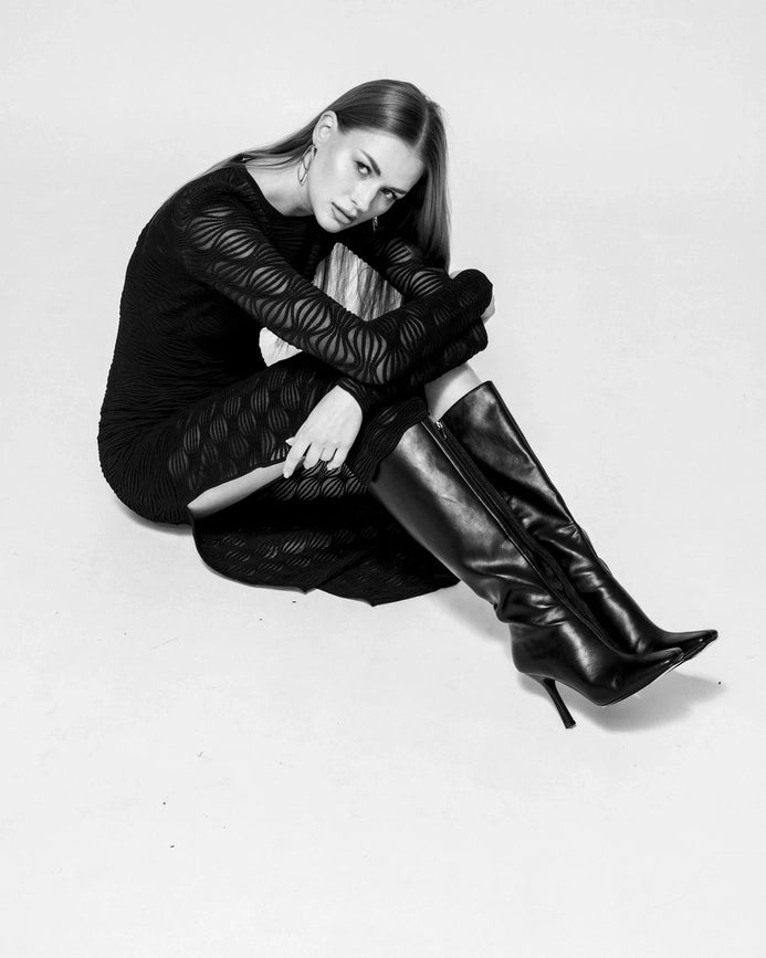 Cheryl Dress Black-Dress-Torn By Ronny Kobo-XS-Black-Urbanheer