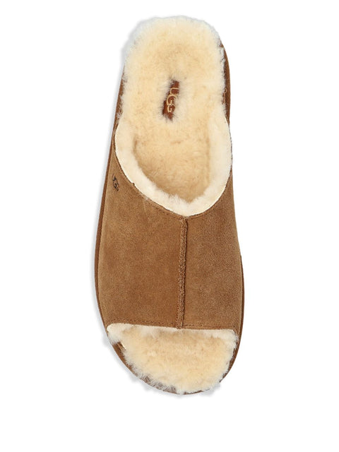 Chestnut Shearling Lined Comfort Slides for Everyday Wear