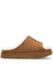 Chestnut Shearling Lined Comfort Slides for Everyday Wear