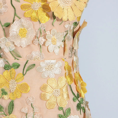 Chic 3D Floral Applique Tube Top Short Summer Dress (Copy)-Dress-Productseeker-L-Yellow-Urbanheer