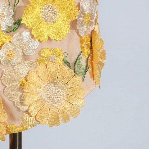 Chic 3D Floral Applique Tube Top Short Summer Dress (Copy)-Dress-Productseeker-L-Yellow-Urbanheer