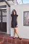 Chic Mini Dress with Front Zipper and Pleated Hem BLACK-Dress-idem ditto-S-BLACK-Urbanheer