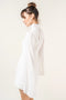 Chic Mock Neck Dramatic Flared Sleeve Mini DRESS-Dress-Fore Collection-White-S-Urbanheer