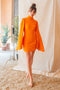 Chic Mock Neck Dramatic Flared Sleeve Mini Dress Mango-Dress-Fore Collection-S-MANGO-Urbanheer