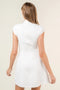 Chic Retro Vintage Mock Neck Cap Sleeve Mini DRESS-Dress-Fore Collection-S-OFF WHITE-Urbanheer