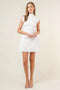Chic Retro Vintage Mock Neck Cap Sleeve Mini DRESS-Dress-Fore Collection-S-OFF WHITE-Urbanheer