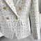 Chic Tweed Plaid Blazer For Sophisticated Style-Blazer-Productseeker-XS-White-Urbanheer