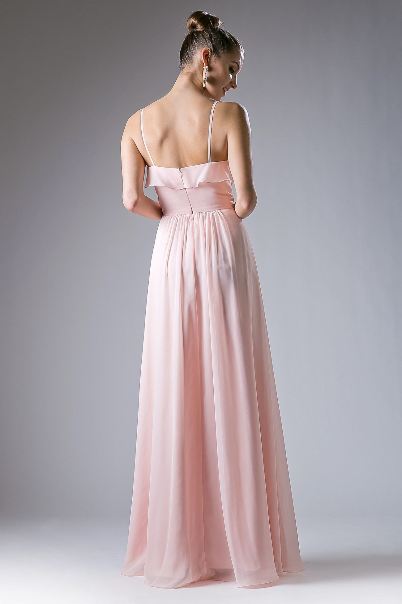 Chiffon Long Empire Waist Dress-Evening-Tux-USA-XS-Fuchsia-Urbanheer