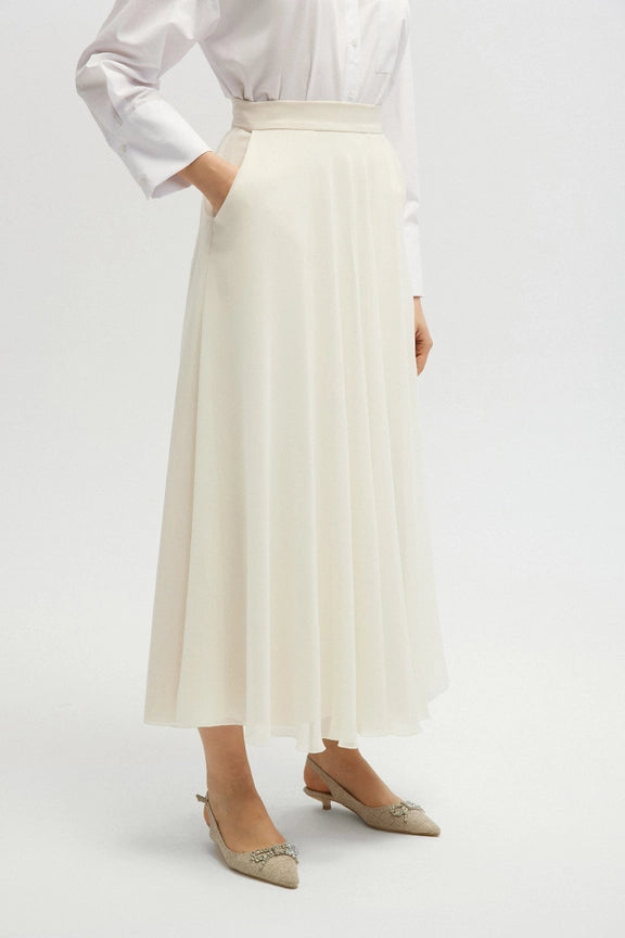 Chiffon Skirt-Skirt-Touché-36-Cream-Urbanheer