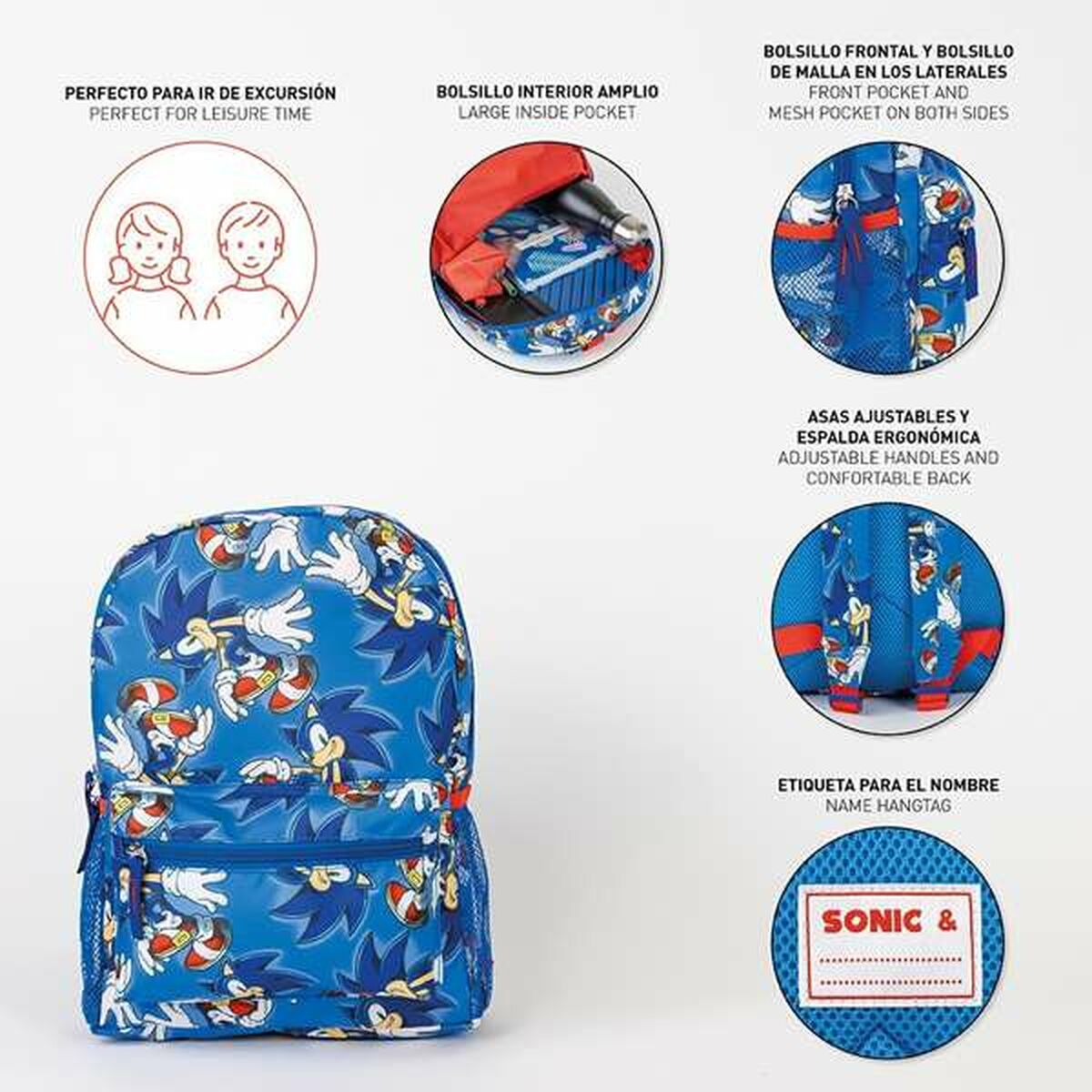 Child bag Sonic 23 x 33 x 9 cm-Luggage, Backpacks-Sonic-Urbanheer