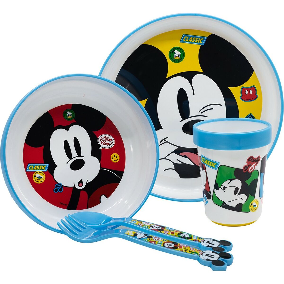 Children’s Dinner Set Mickey Mouse CZ11306 Plastic (5 Pieces)-Home and cooking, Cutlery, crockery and glassware-Mickey Mouse-Urbanheer