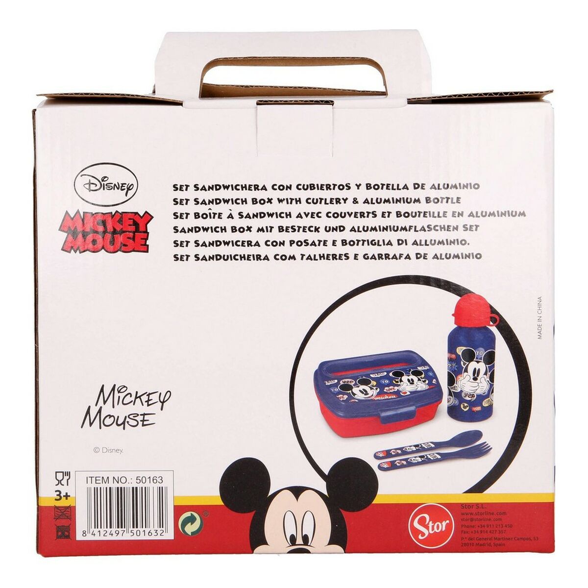 Children’s Dinner Set Mickey Mouse Happy smiles 21 x 18 x 7 cm Red Blue-Office and stationery, School and educational materials-Mickey Mouse-Urbanheer