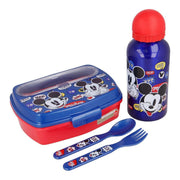 Children’s Dinner Set Mickey Mouse Happy smiles 21 x 18 x 7 cm Red Blue-Office and stationery, School and educational materials-Mickey Mouse-Urbanheer