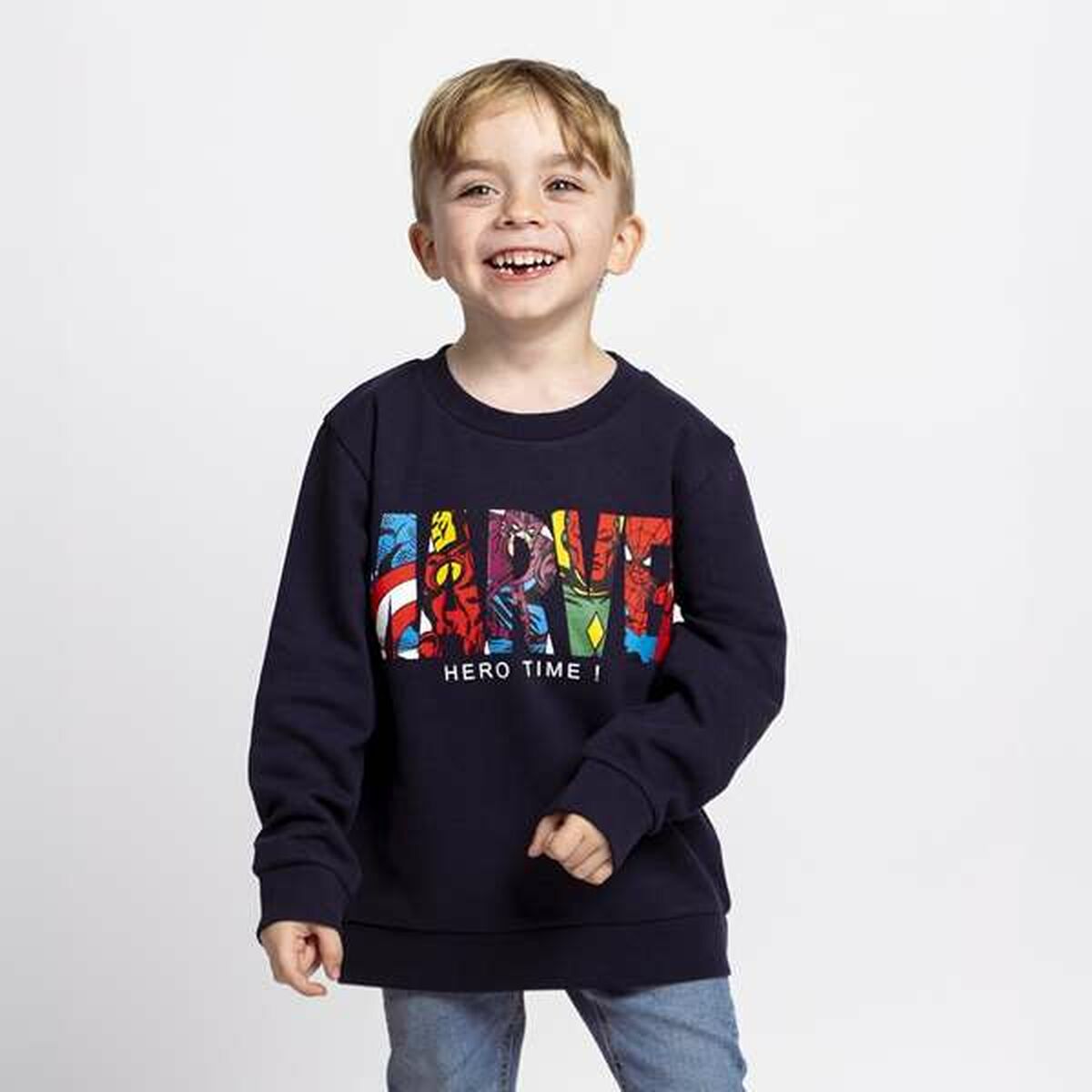 Children’s Sweatshirt Marvel Dark blue-Sports and outdoors, Fitness and exercise-Marvel-Urbanheer