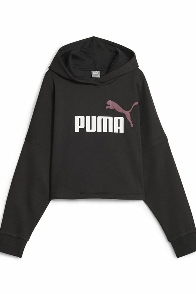 Children’s Sweatshirt Puma Ess Logo Croppedo Black-Sports | Fitness > Sports material and equipment > Sports sweatshirts-Puma-Urbanheer