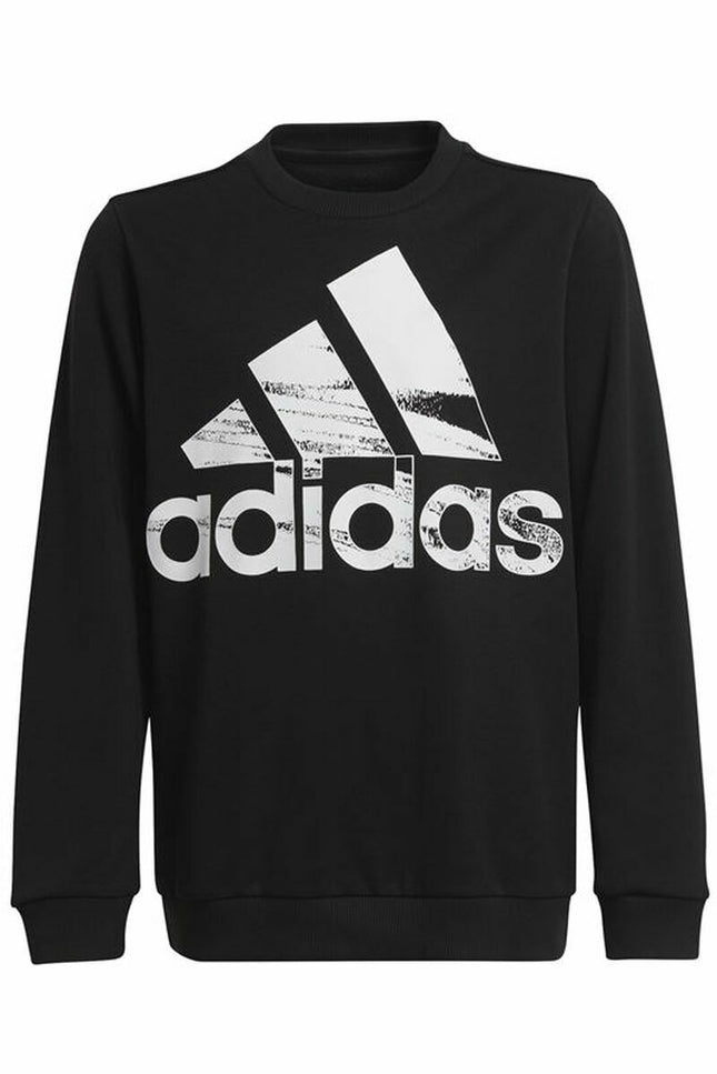 Children’s Sweatshirt without Hood Adidas Sweat Logo Black-Sports | Fitness > Sports material and equipment > Sports sweatshirts-Adidas-7-8 Years-Urbanheer