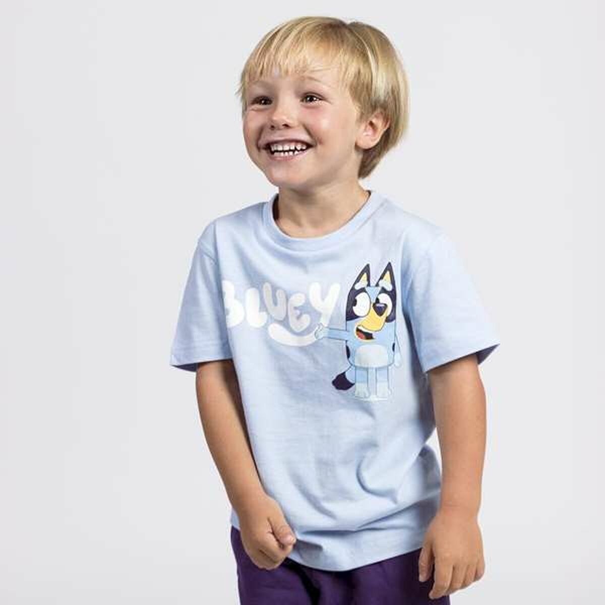 Child's Short Sleeve T-Shirt Bluey Light Blue-Clothing, Boys-Bluey-Urbanheer
