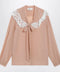 Chloé Biscuit pink silk and lace shirt