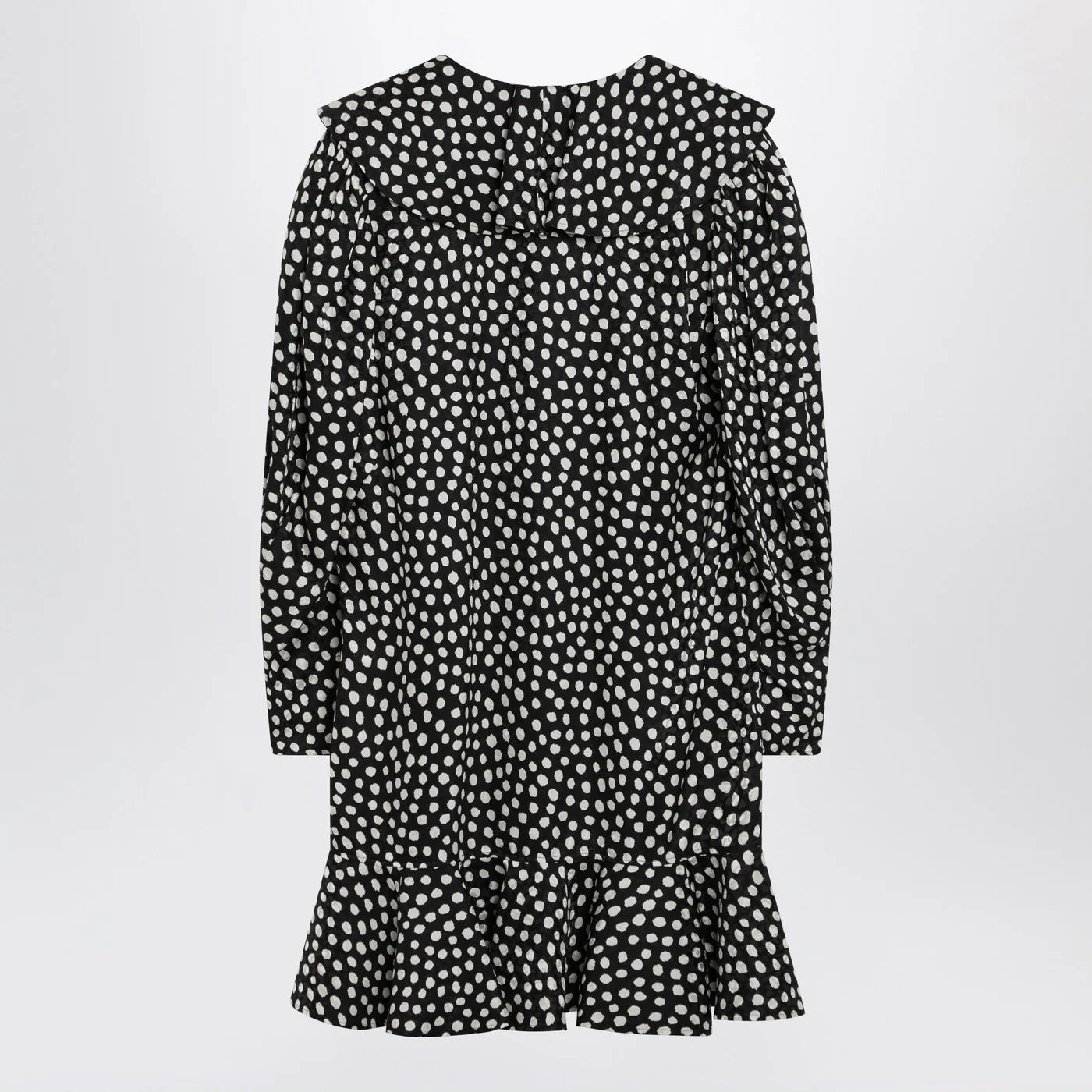 Chloé Black silk jacquard mini dress with polka dot print