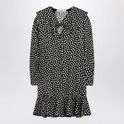 Chloé Black silk jacquard mini dress with polka dot print