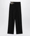 Chloé Black trousers with double belt and gold buckles