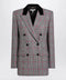 Chloé Black/white checkered wool double-breasted blazer