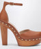 Chloé Brown platform pumps with studs