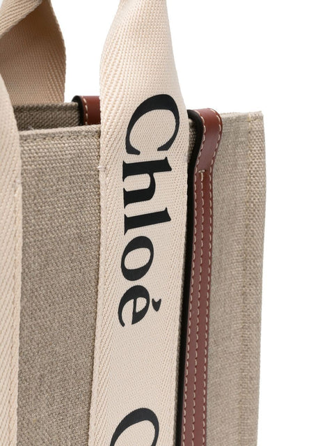 Chloé ChloÃ© Woody Small Linen Tote Bag