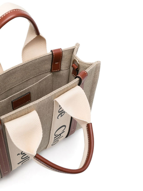 Chloé ChloÃ© Woody Small Linen Tote Bag