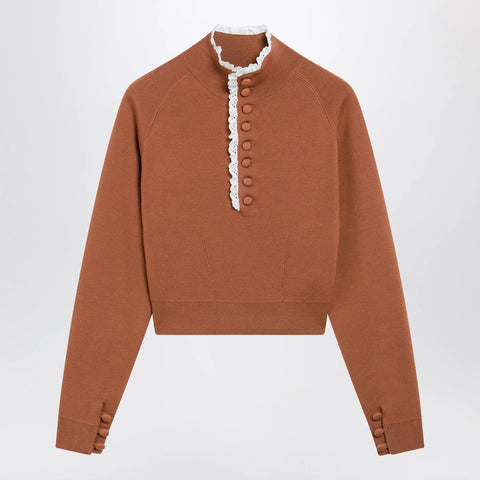 Chloé Cognac-colored wool sweater