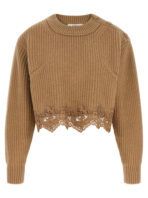 Chloé Cropped Lace Sweater