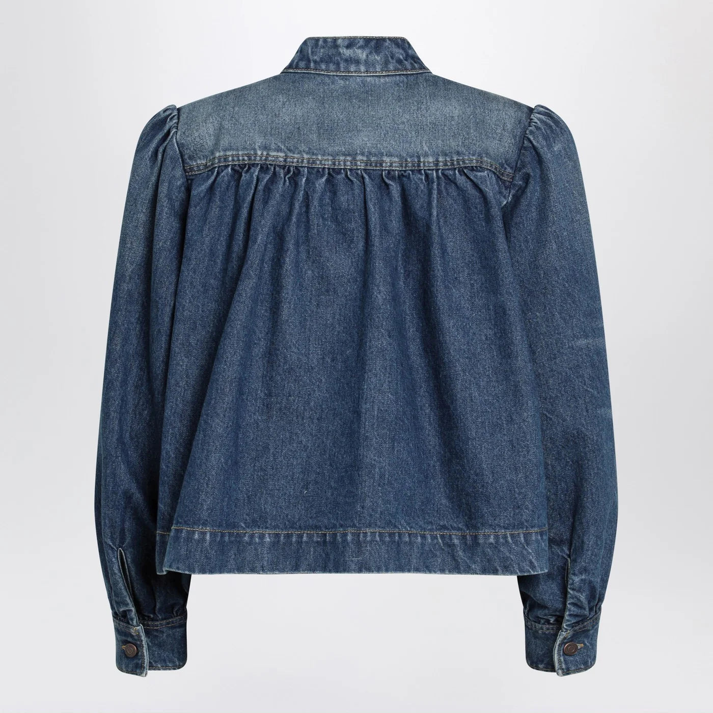 Chloé Indigo blue gathered denim jacket
