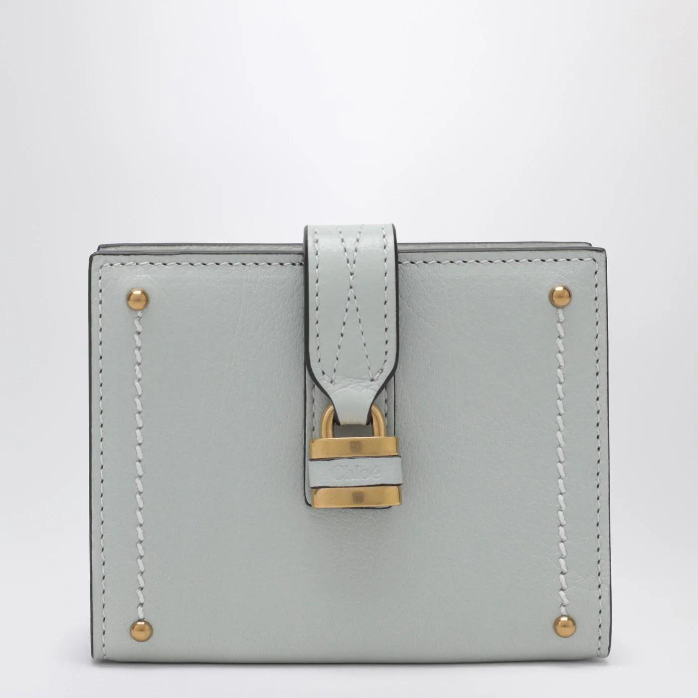 Chloé Paddington square wallet in aqua blue leather