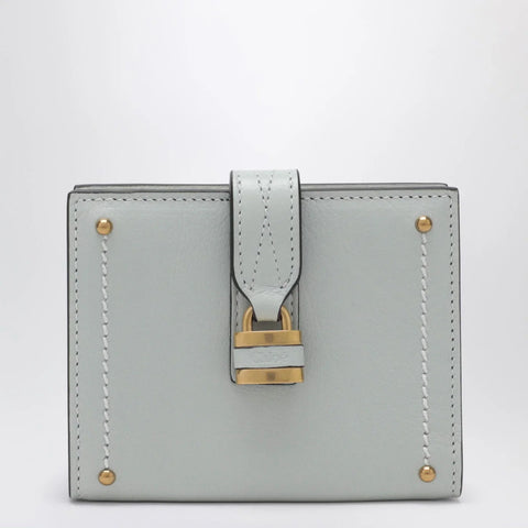 Chloé Paddington square wallet in aqua blue leather