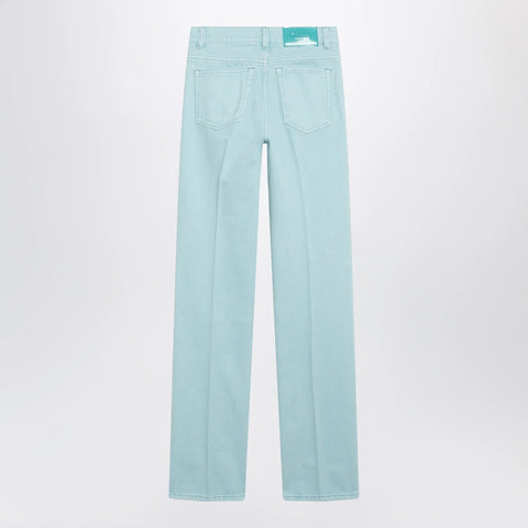 Chloé Straight jeans in turquoise organic cotton denim