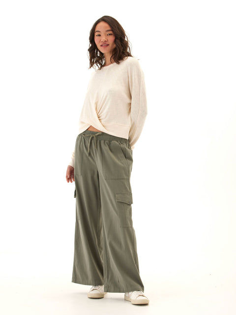 Chloe Textured Jersey Twist Dolman Top