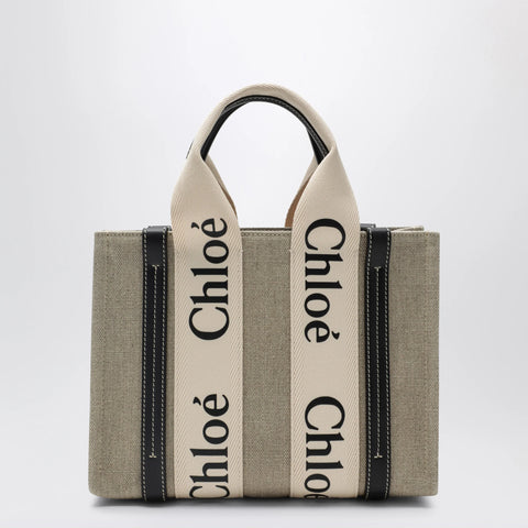 Chloé Woody little bag in beige canvas